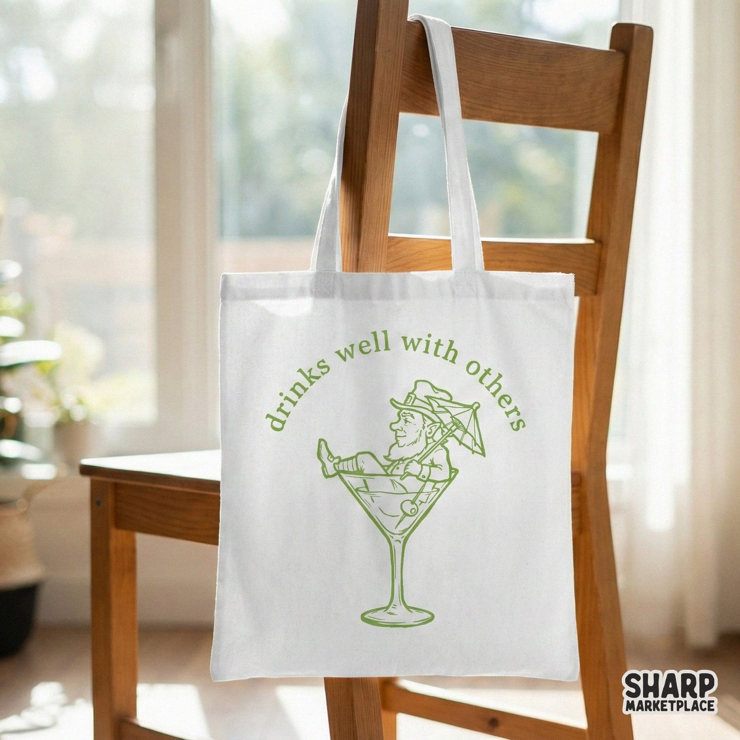 Drinks Well With Others Retro Leprechaun Party PNG, Cocktail Clipart -