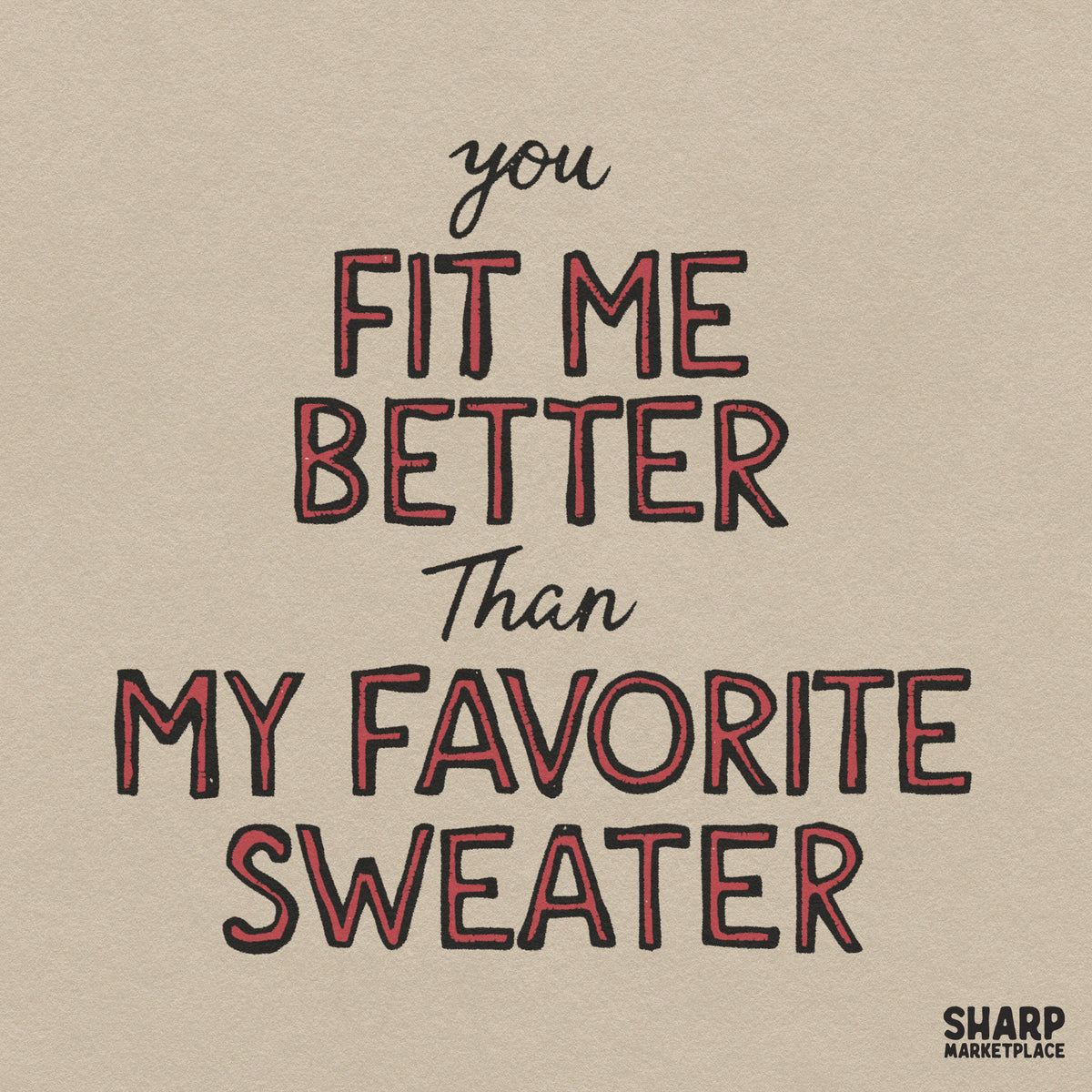 Retro coquette Valentine's Day PNG with romantic quote You Fit Me Better Than My Favorite Sweater for shirts