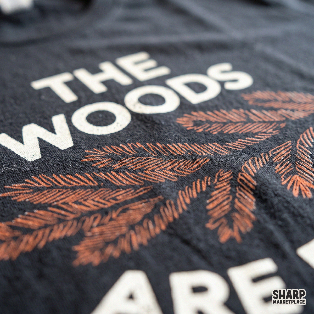 The Woods Are Rad! Fall PNG, Rustic Pine Branch Shirt