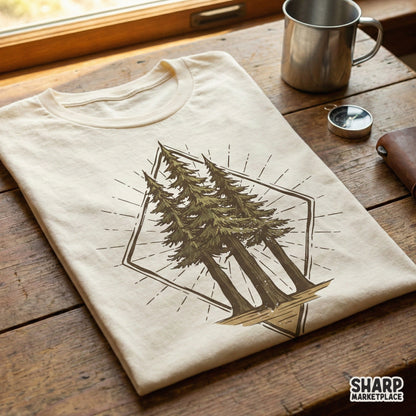 Pine Tree Forest PNG, Nature Clipart - 300 DPI Design for T-Shirt
