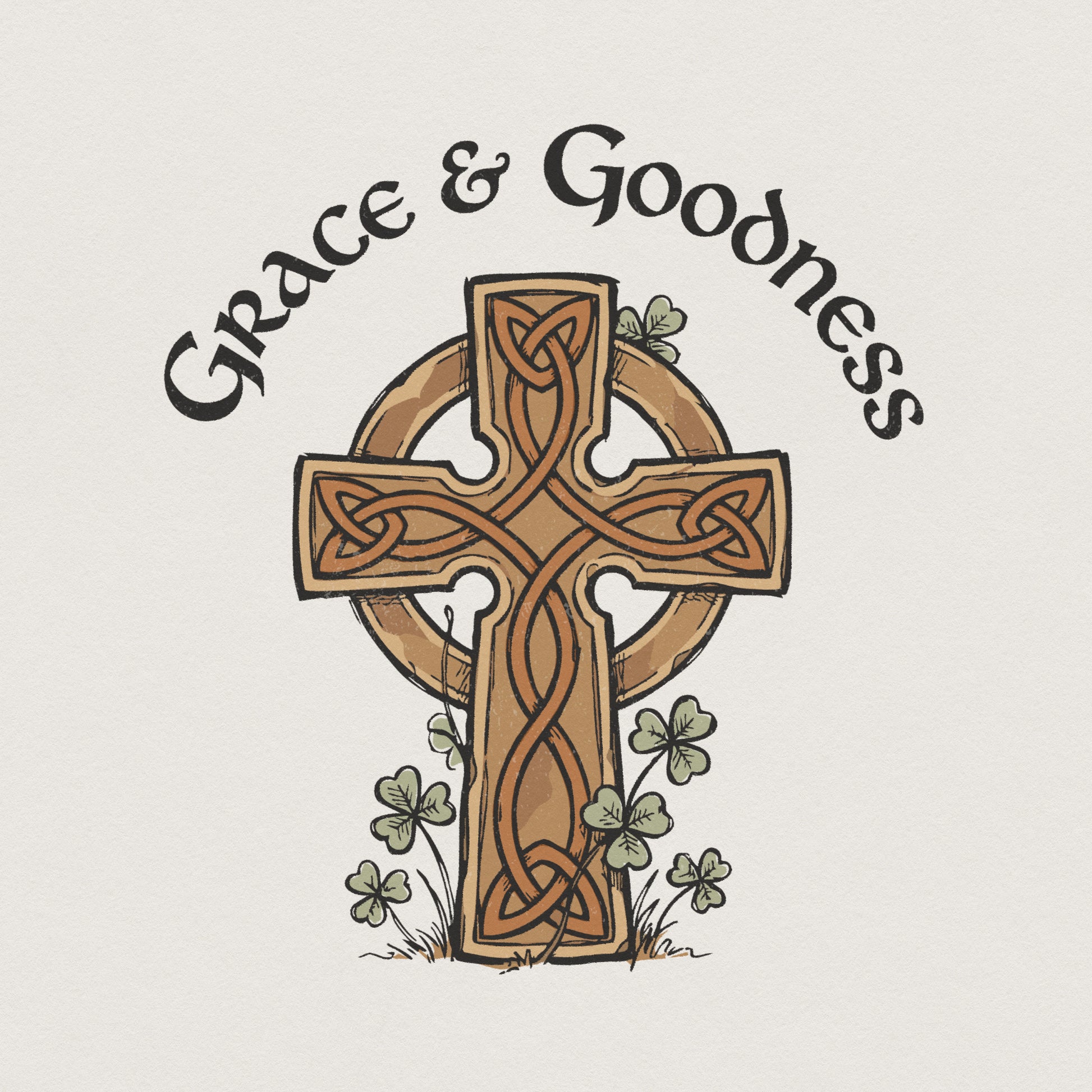 Grace & Goodness PNG, Celtic Cross Digital Download - 300 DPI Design for