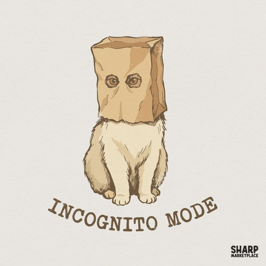 Incognito Mode Cat PNG, Funny Cat Shirt Design - 300 DPI Design for T-Shirt