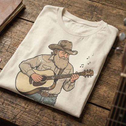 Cowboy Playing Guitar PNG, Western Music Shirt Design for Country Lovers