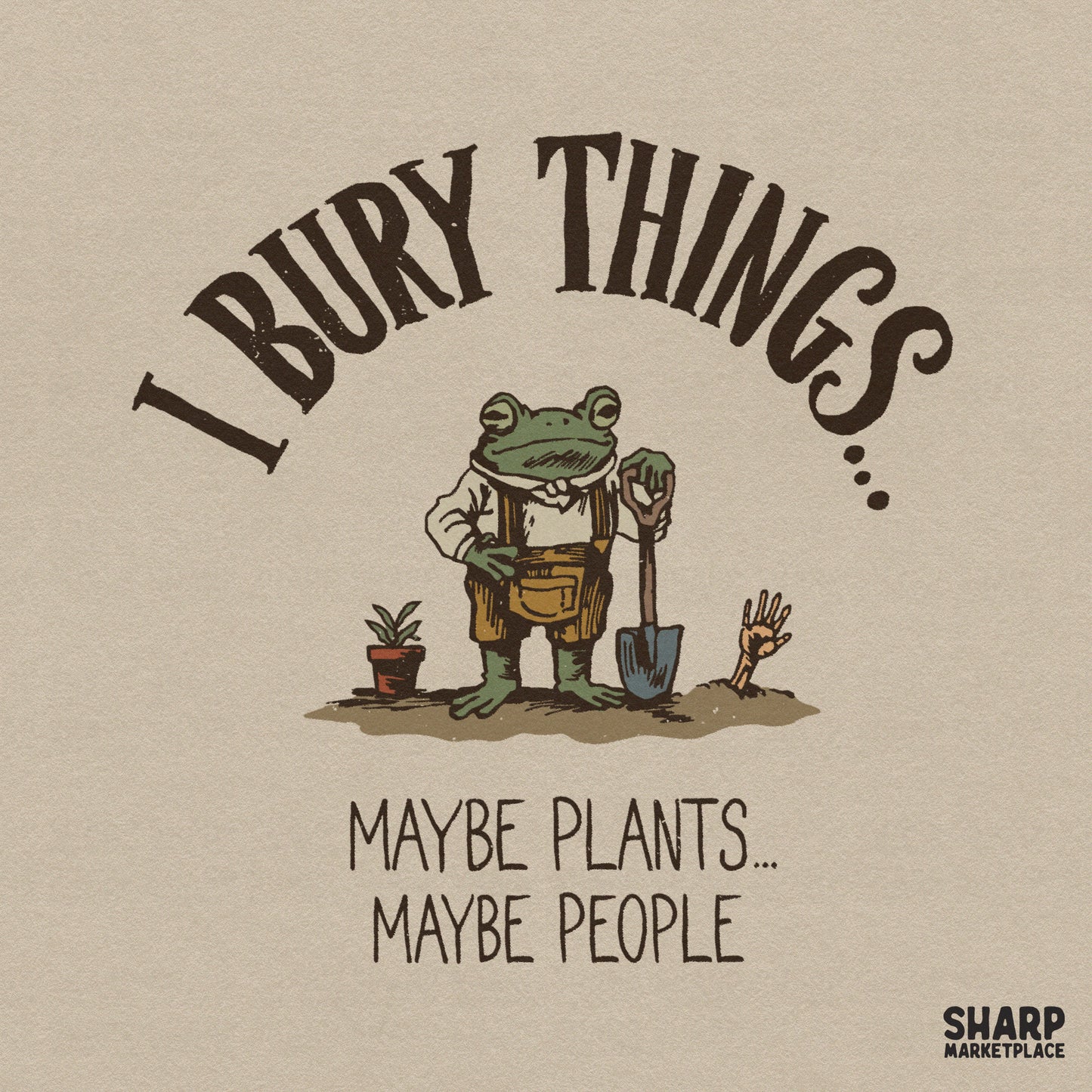 Funny frog graphic with dark humor sarcasm text for spooky season retro png t-shirt designs