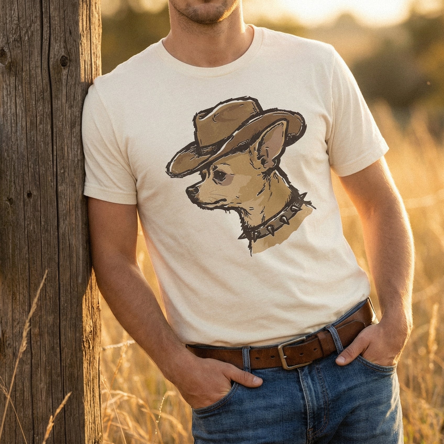 Cowboy Chihuahua PNG, Western Dog Clipart - 300 DPI Design for T-Shirt
