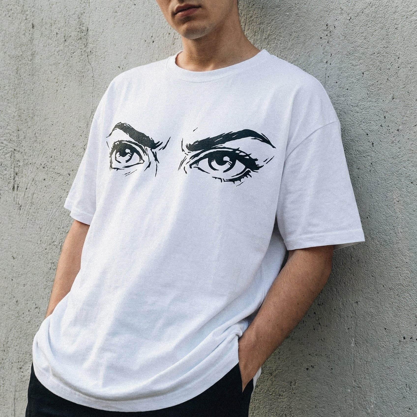 Fierce Eyes PNG, Bold Eye Line Art - 300 DPI Design for T-Shirt