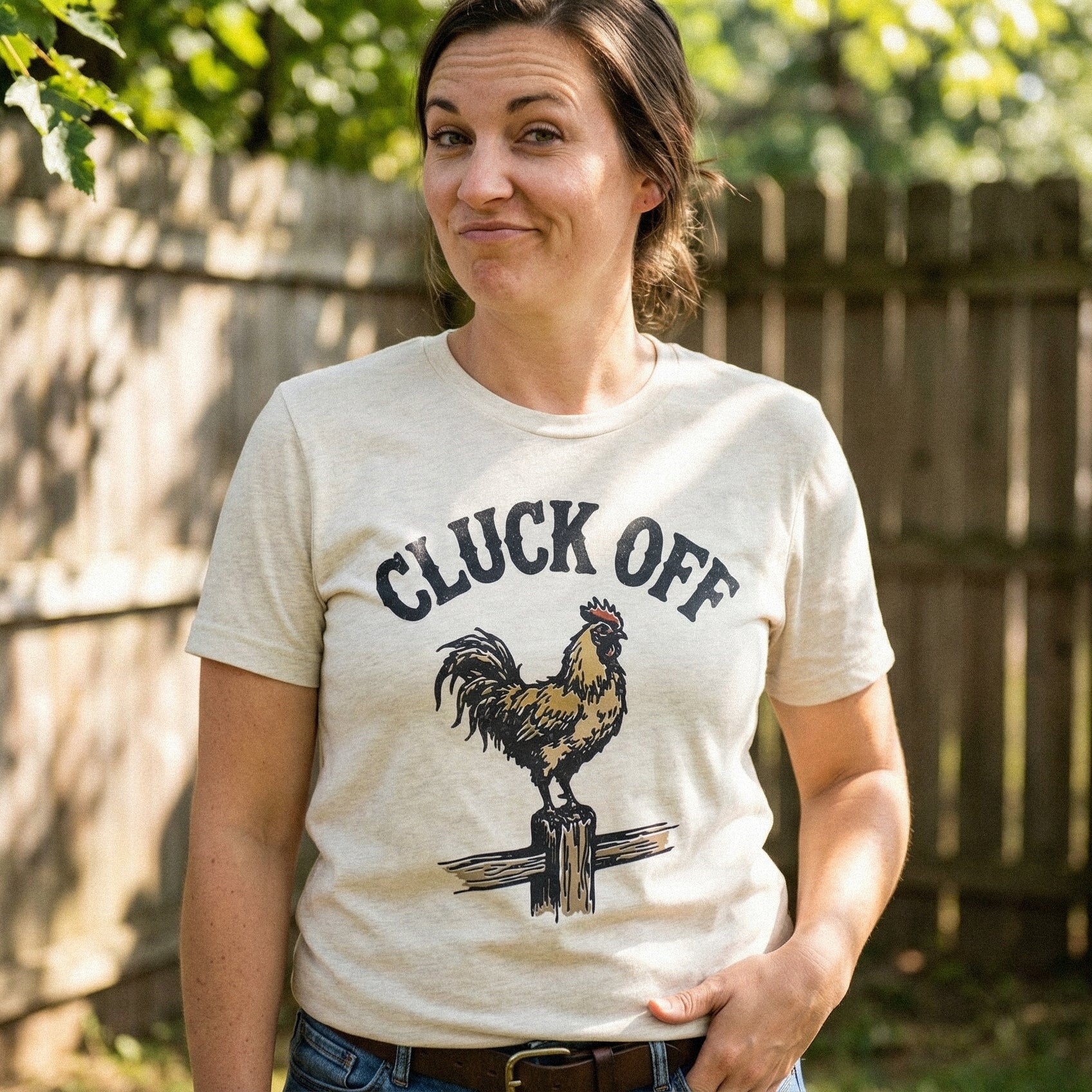 Cluck Off PNG, Funny Rooster Shirt - 300 DPI Design for T-Shirt