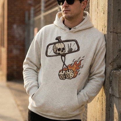 Rearview Skull PNG, Flaming Dice Digital Download - 300 DPI Design for