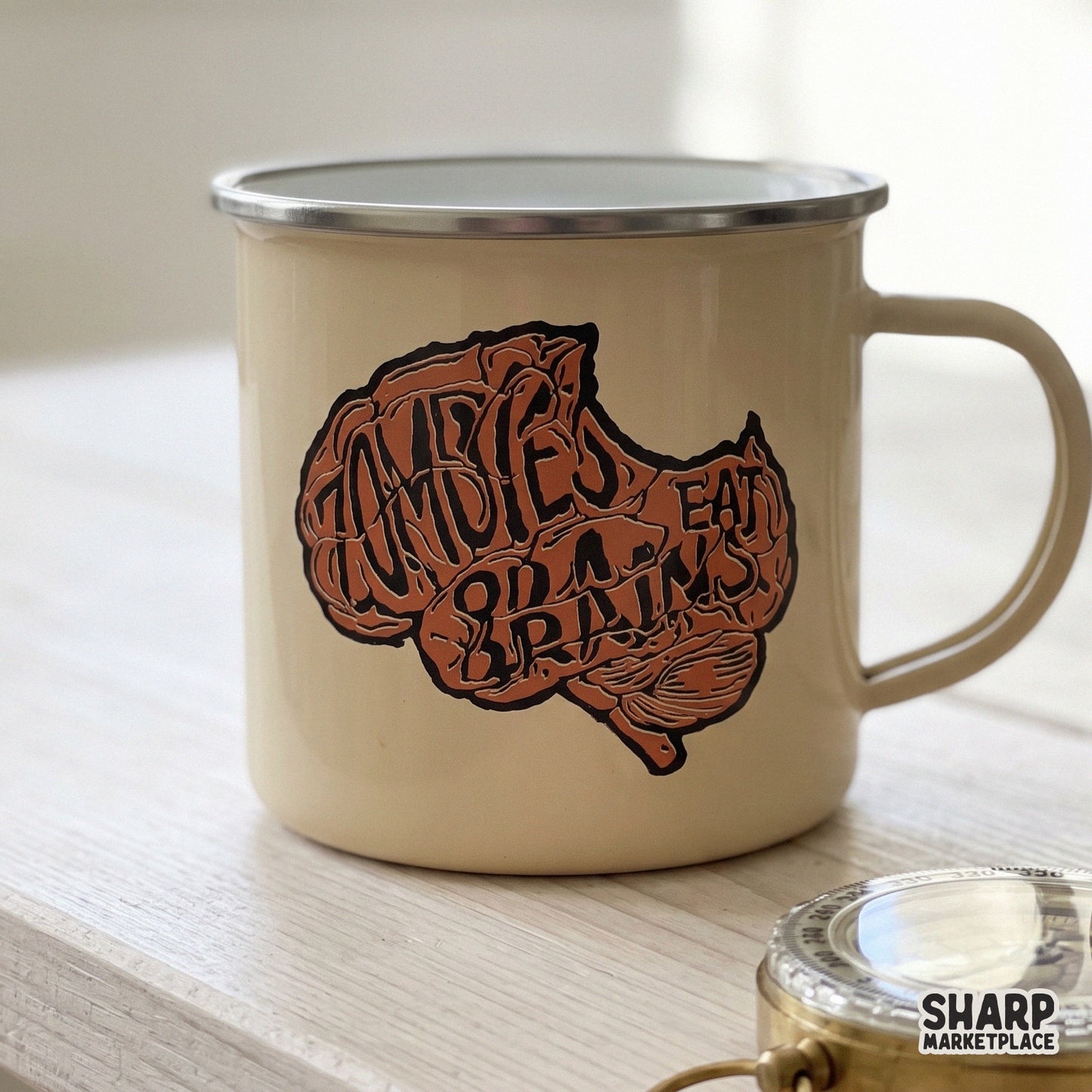 Zombies Eat Brains retro sarcastic sublimation design for funny Halloween shirts and spooky season digital crafts