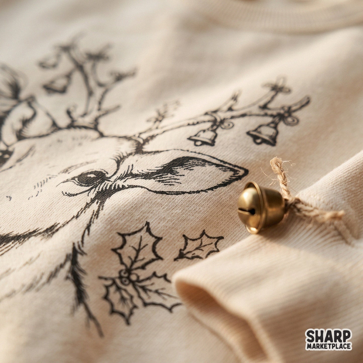 Vintage girl and reindeer retro holiday sublimation design for Christmas shirts and cozy winter coquette crafts