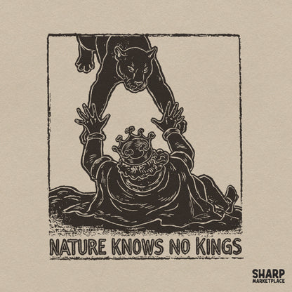 Nature Knows No Kings black panther wearing a crown retro png design perfect for streetwear shirt png sublimation