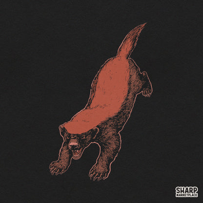 Fierce Honey Badger Leaping Art, Ferocious Wolverine
