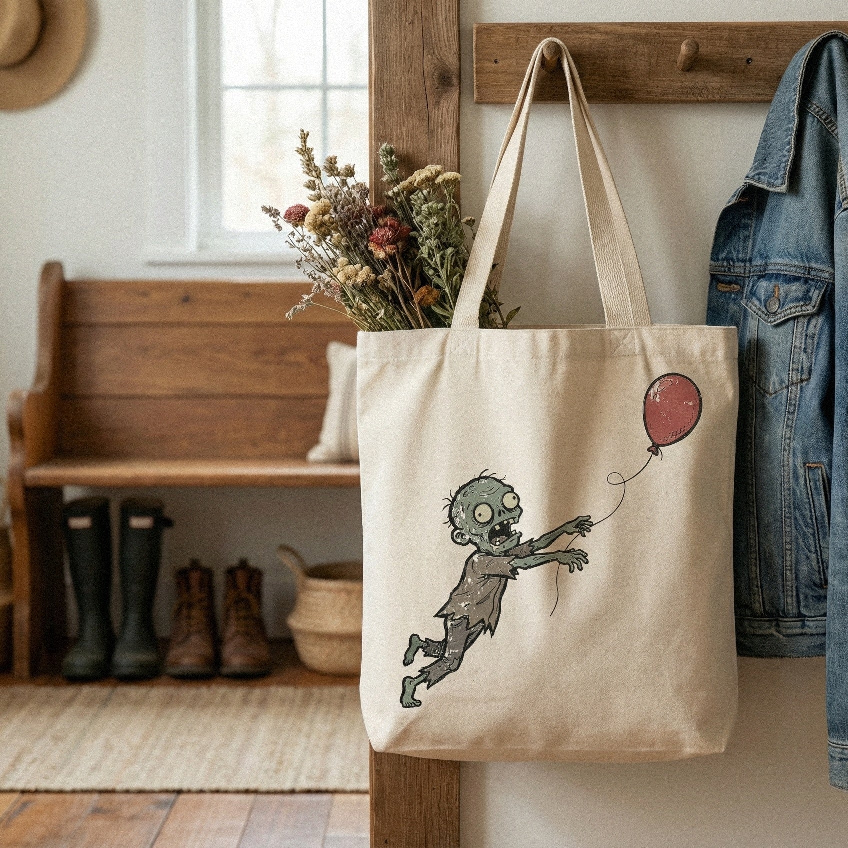 Zombie With Red Balloon PNG, Funny Halloween Shirt - 300 DPI Design for