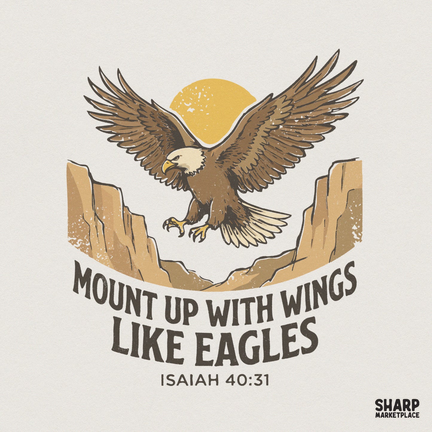 Mount Up With Wings Like Eagles PNG, Isaiah 40:31 Scripture Shirt - 300