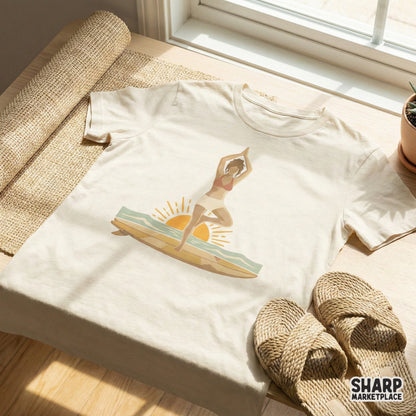Sunset Surf Yoga PNG, Digital Download - 300 DPI Design for T-Shirt