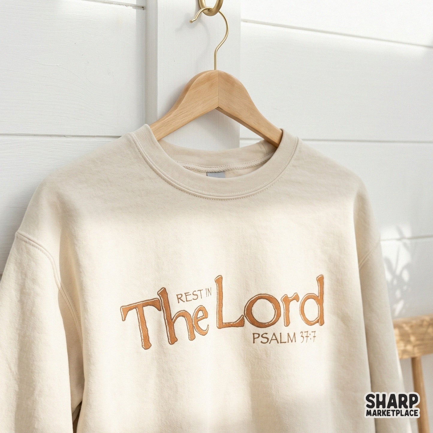 Retro Rest In The Lord Psalm 37:7 Christian bible verse typography sublimation design for trendy shirts