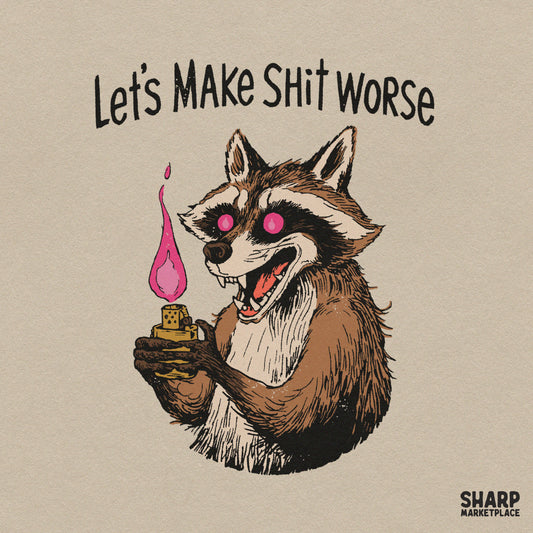 Let's Make Shit Worse PNG, Feral Raccoon With Lighter