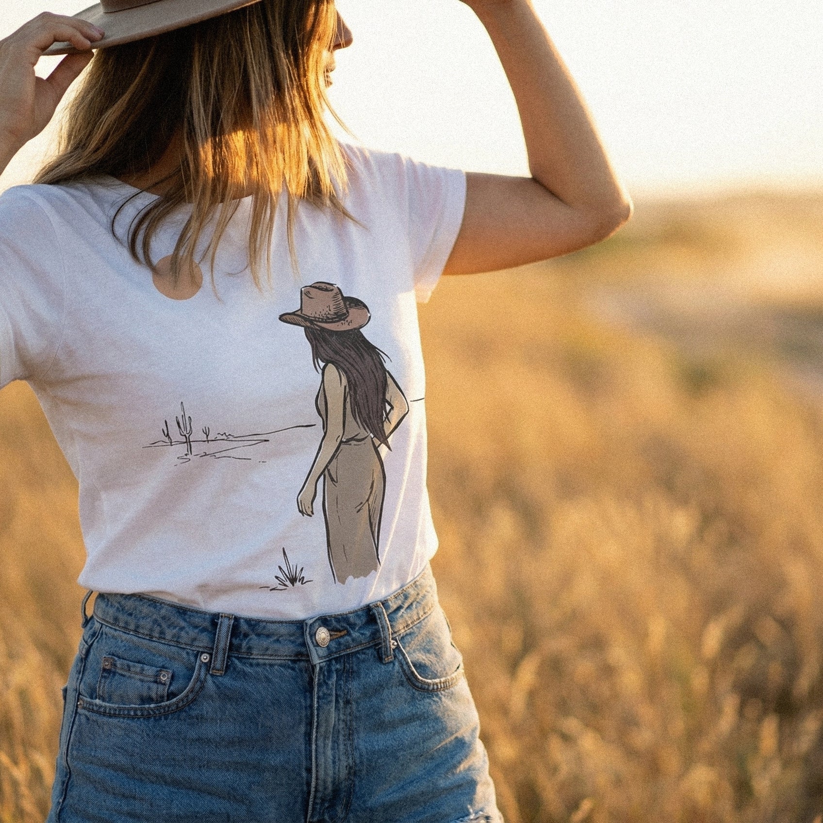 Desert Cowgirl PNG, Western Aesthetic Digital Download - 300 DPI Design