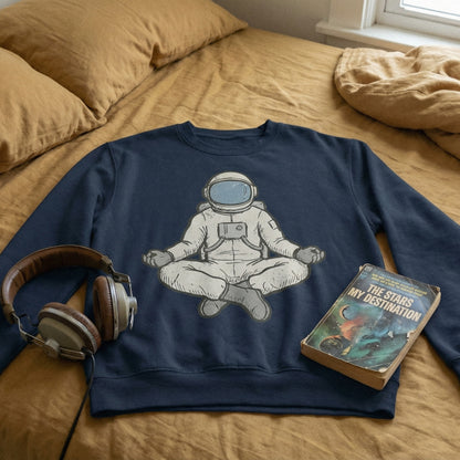 Meditating Astronaut PNG, Space Yoga Art - 300 DPI Design for T-Shirt