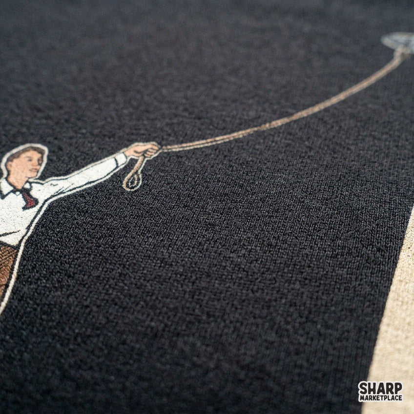 Retro funny vintage cowboy catching a spaceship with a lasso PNG graphic for western shirts and sci-fi alien t-shirts