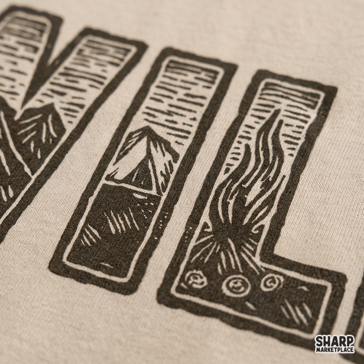 Retro wild fall mountain scene PNG graphic for hunting and outdoor camping shirt designs