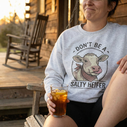 Don't Be A Salty Heifer PNG, Funny Cow Shirt PNG - 300 DPI Design for