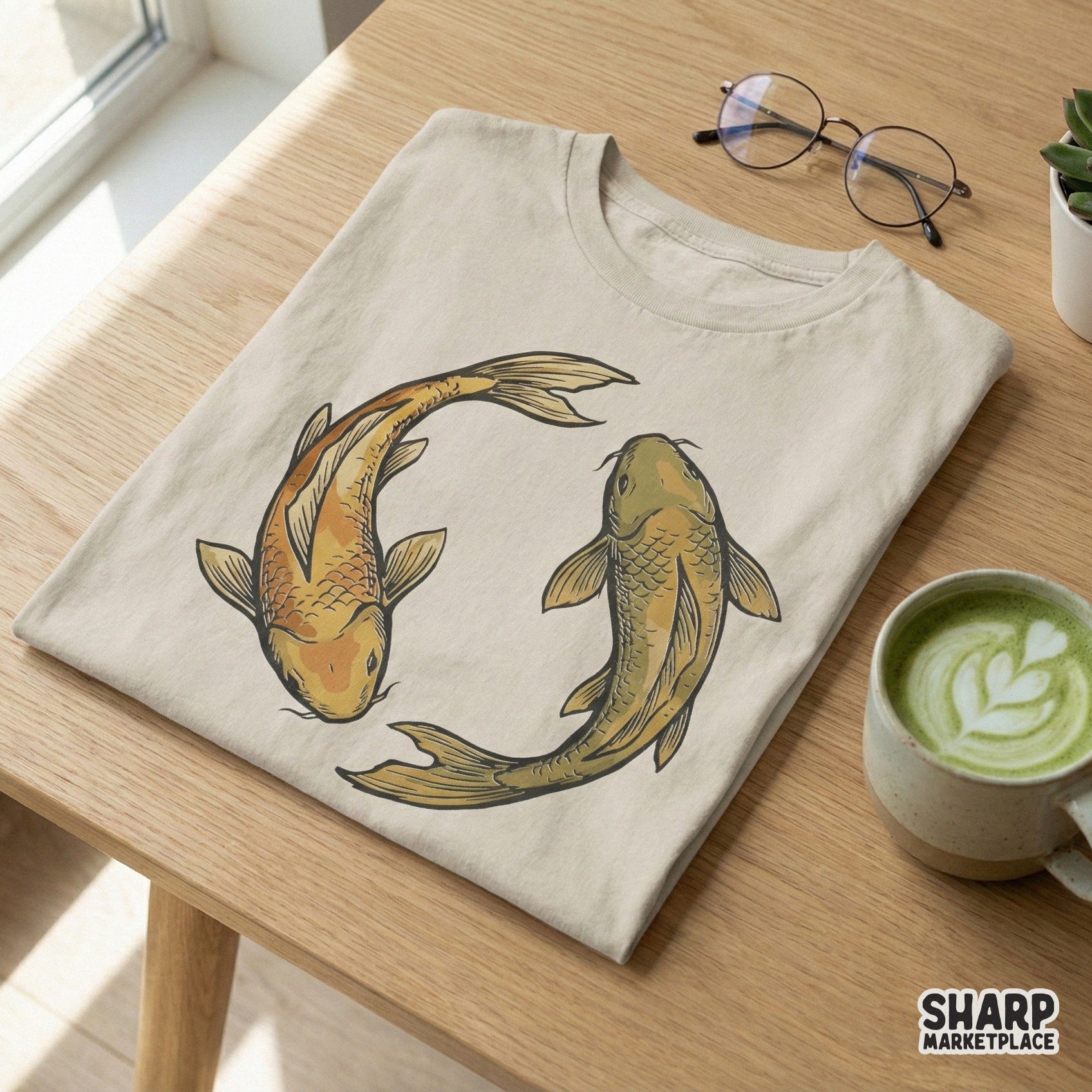 Koi Fish Art PNG, Japanese Tattoo Style Clipart - 300 DPI Design for