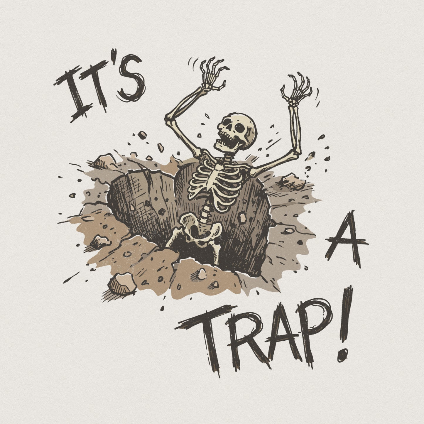 It's A Trap PNG, Skeleton Trap Art - 300 DPI Design for T-Shirt