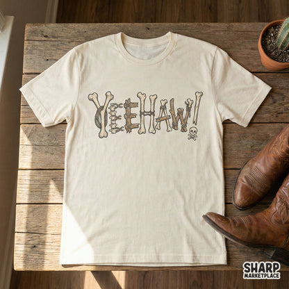 Yeehaw PNG, Western Skeleton Bones Art - 300 DPI Design for T-Shirt