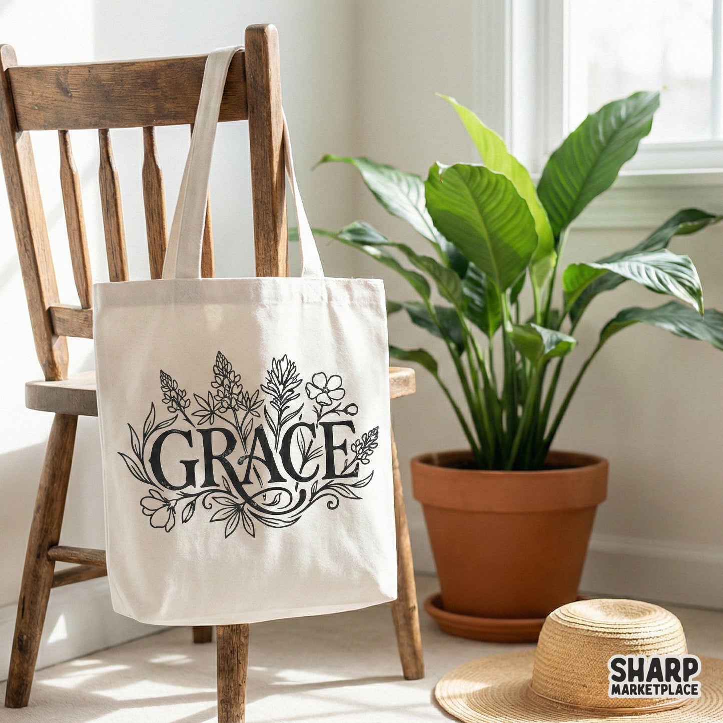 Grace PNG Design, Floral Christian Shirt Digital Download - 300 DPI