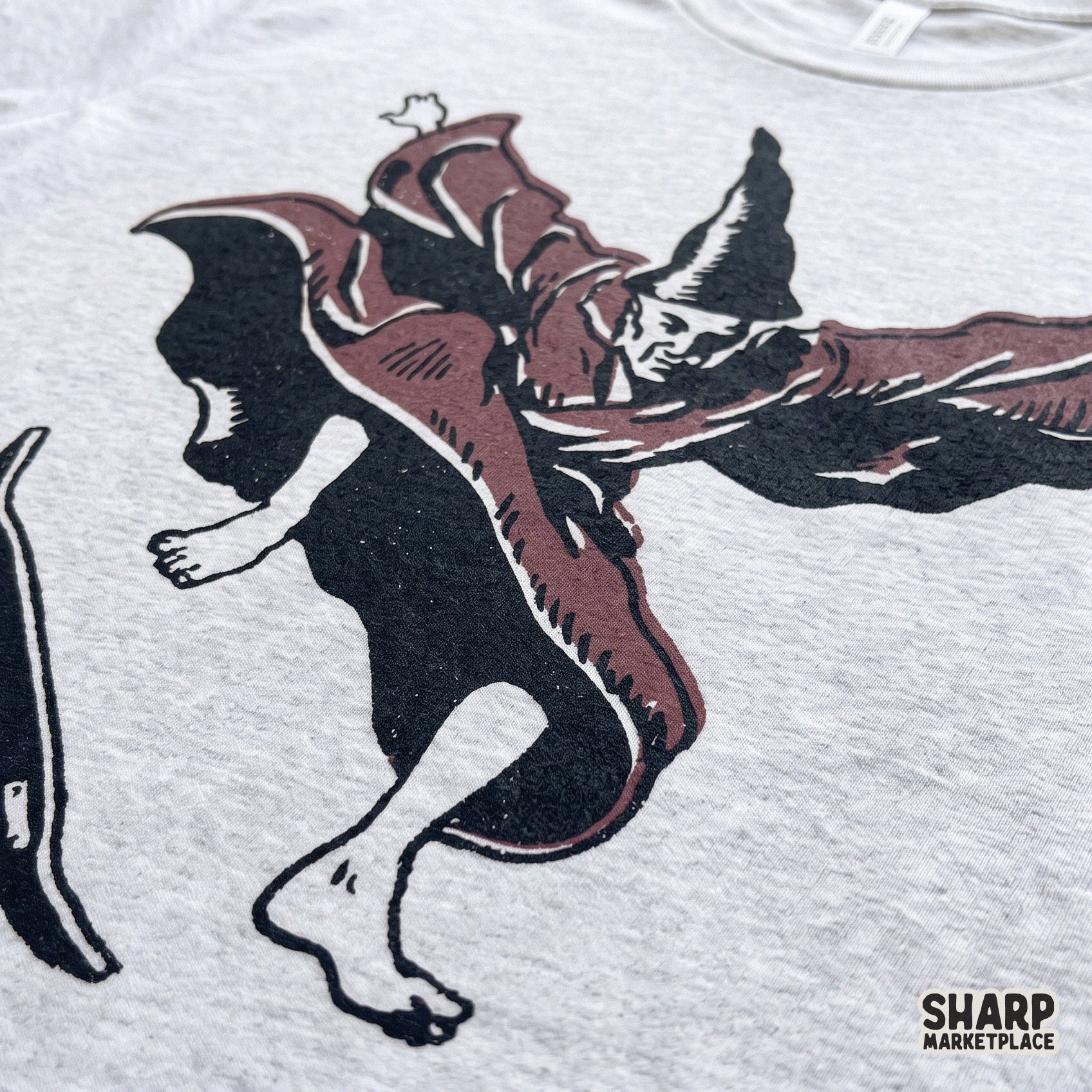 Retro skateboarding wizard doing a kickflip funny vintage illustration for sublimation shirts and stickers