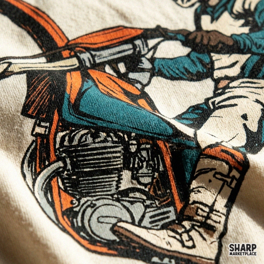 Retro motocross dirt bike rider doing a wheelie stunt, ideal PNG design for extreme sports t-shirt printing