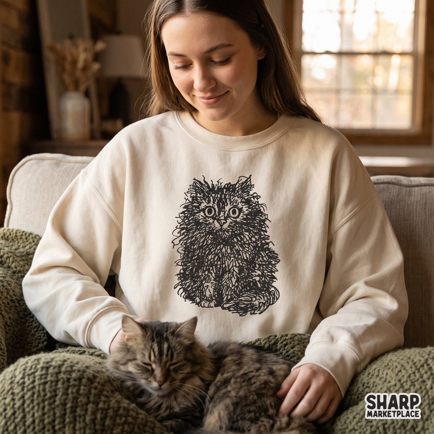 Funny frazzled feral cat illustration retro sarcastic animal meme PNG for t-shirt design and stickers