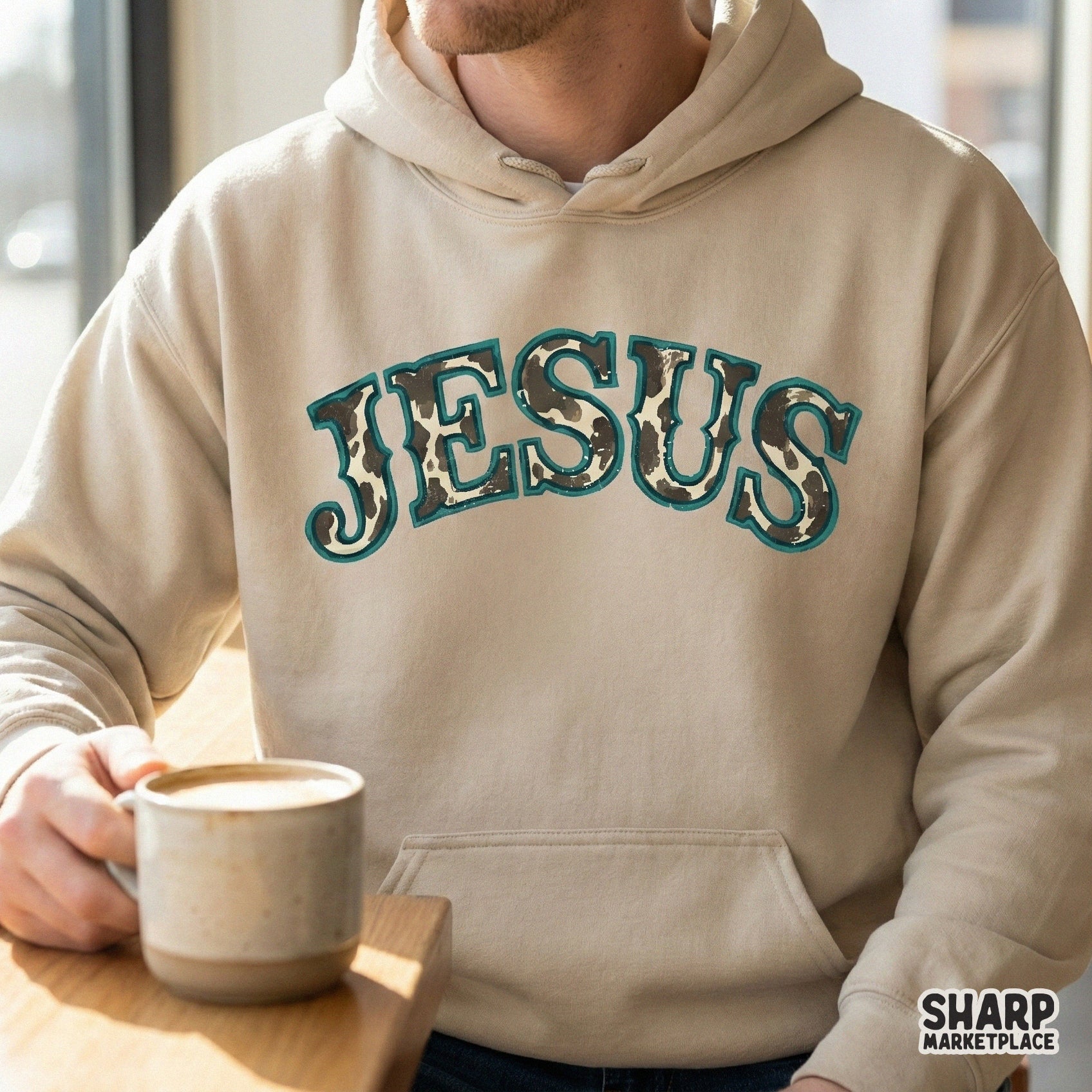 Jesus Leopard Print Western T-Shirt PNG, Trendy Christian Faith Shirt -