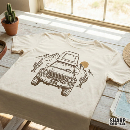 Vintage Camping PNG, Adventure Truck Shirt Design - 300 DPI Design for