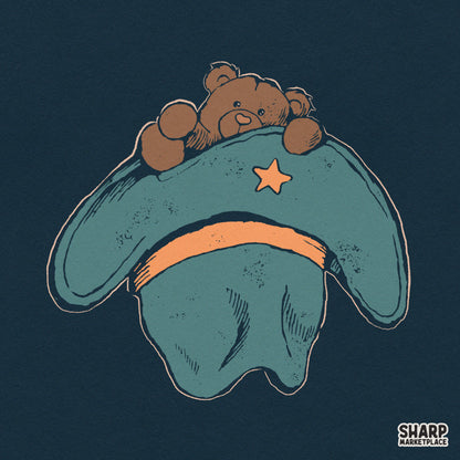 Cute Teddy Bear in Magic Wizard Hat PNG, Whimsical