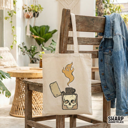 Skull Lighter PNG, Vintage Tattoo Art - 300 DPI Design for T-Shirt