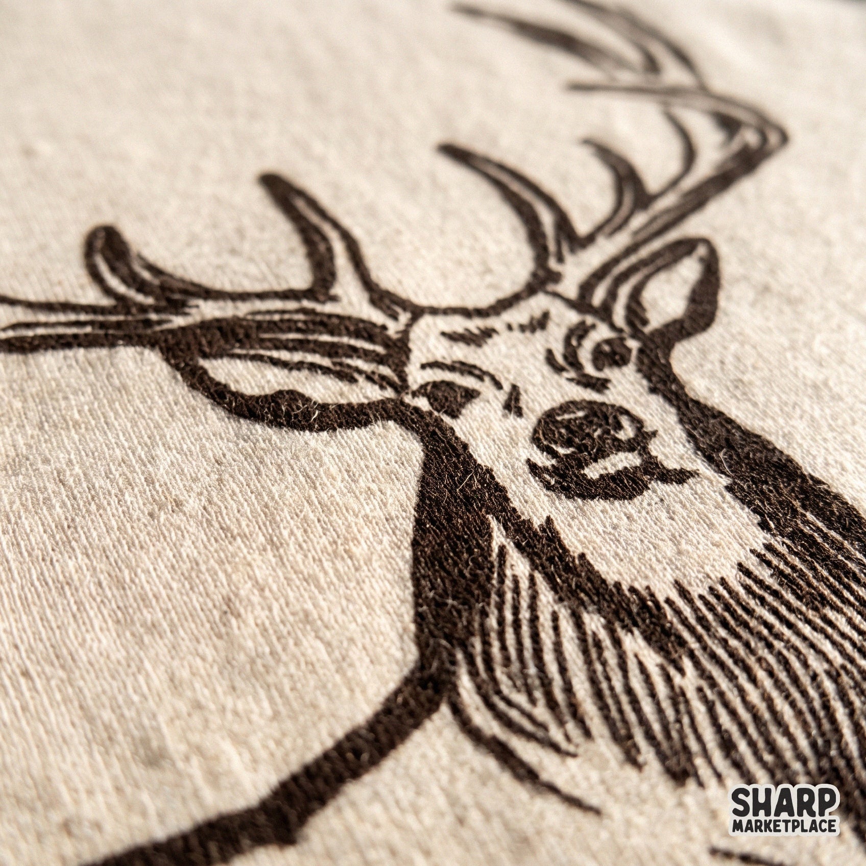 Rustic vintage buck deer sketch in a retro western style for fall camping and hunting sublimation shirts