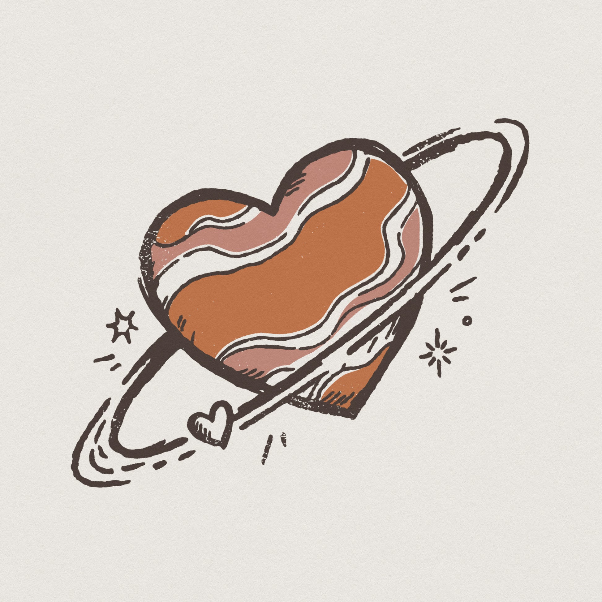 Planet Heart PNG, Cosmic Love Digital Download - 300 DPI Design for T-Shirt