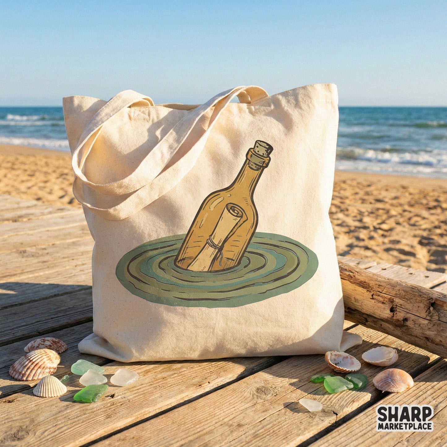 Message in a Bottle PNG, Vintage Nautical Shirt Design - 300 DPI Design