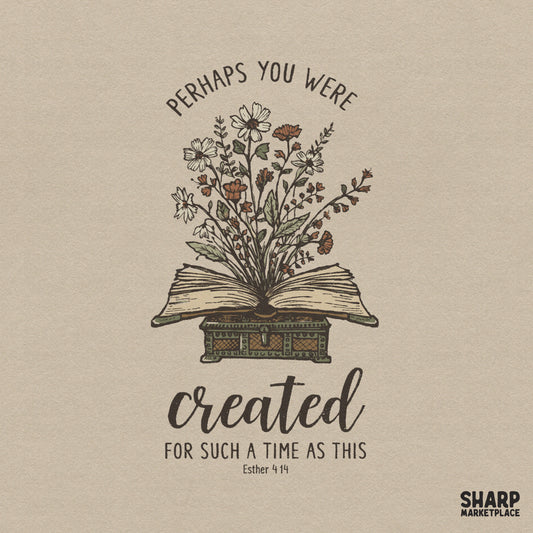 Floral book Esther 4 14 Christian Bible verse sublimation PNG for religious t-shirts and faith-based home decor