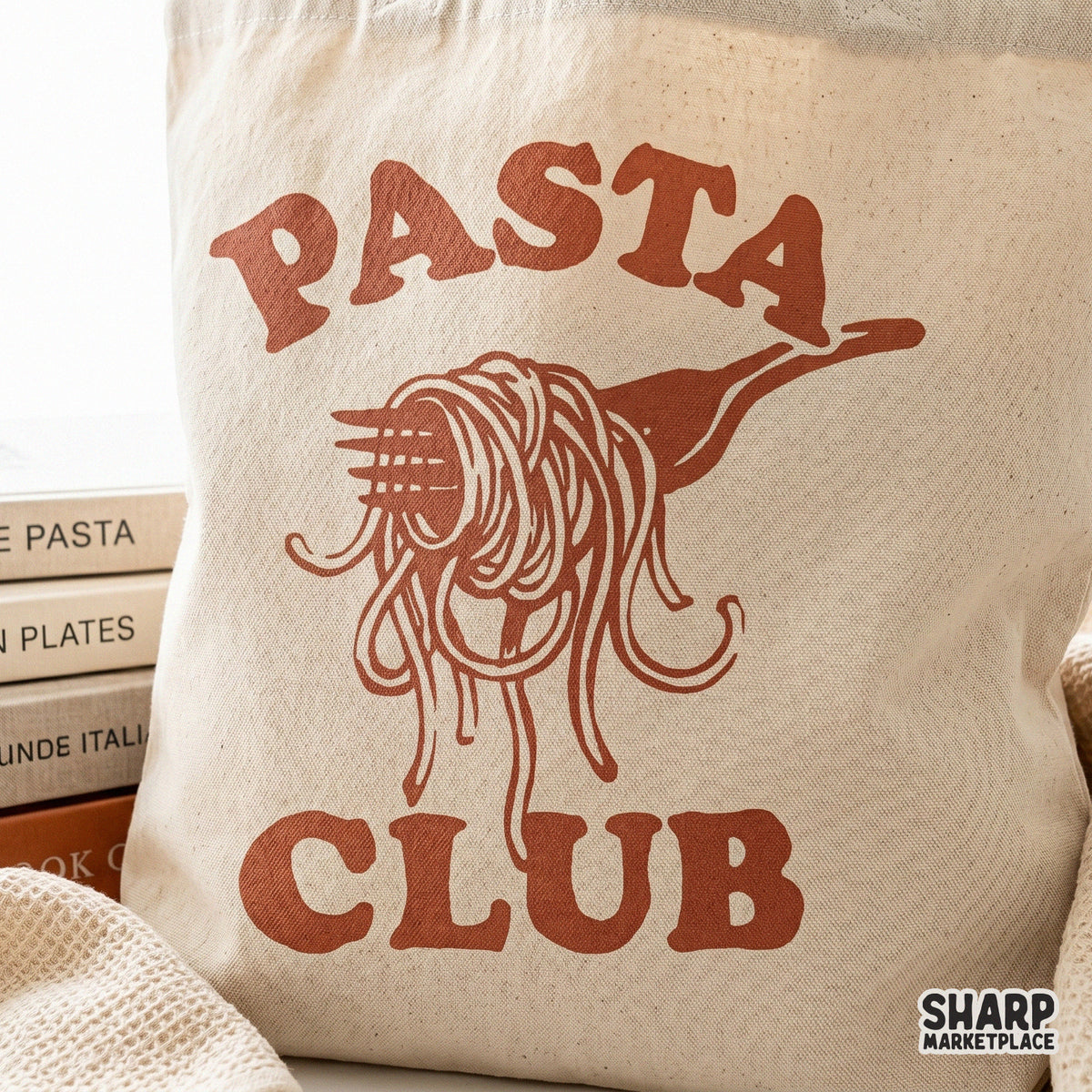 Playful Pasta Club PNG design with a saucy noodle aesthetic, designed for high-quality sublimation, DTF transfers, and creative food-themed merchandise.