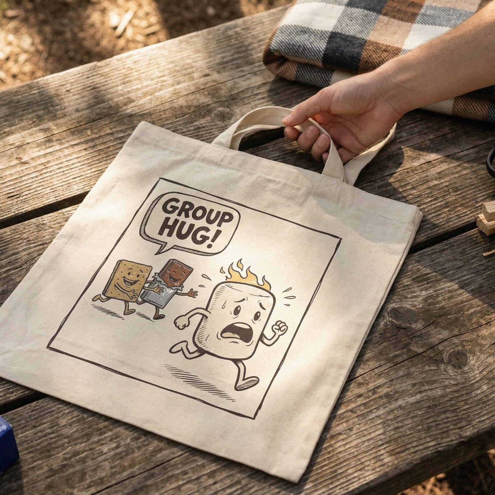 Group Hug! PNG, Funny S'mores Marshmallow Digital Download - 300 DPI