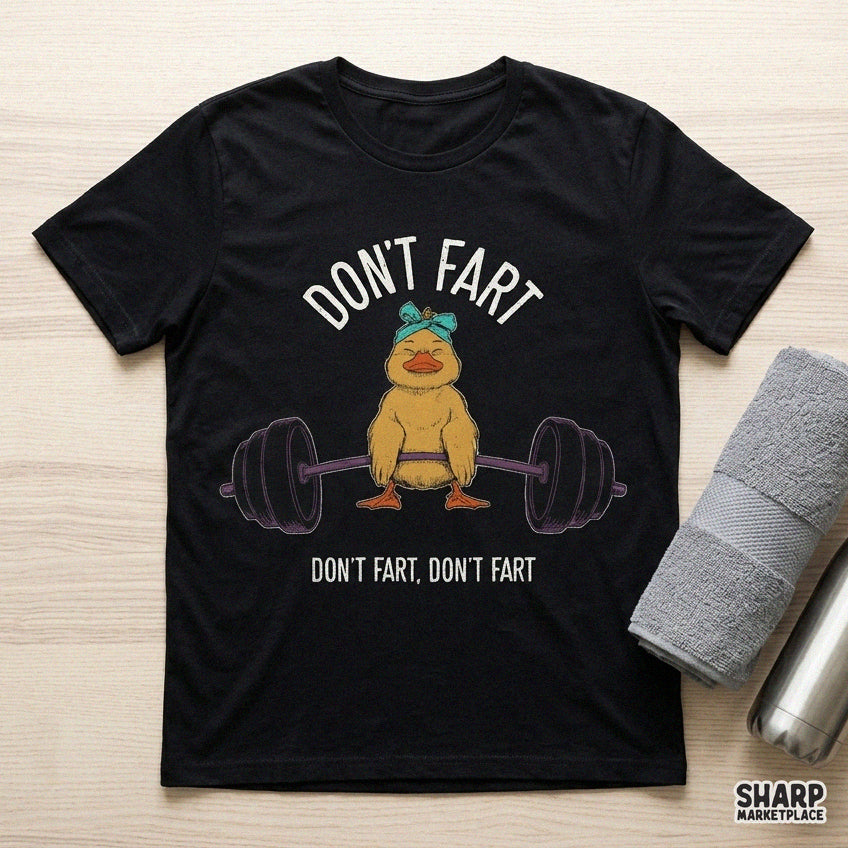 Don't Fart Duck Lifting Barbell, Funny Gym Workout