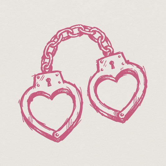 Heart Handcuffs PNG, Valentine Love Clipart - 300 DPI Design for T-Shirt