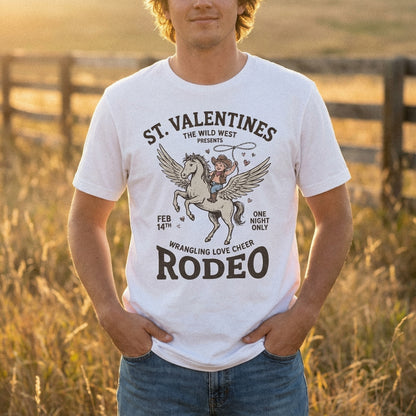 St. Valentines Rodeo PNG, Wrangling Love Cheer - 300 DPI Design for T-Shirt