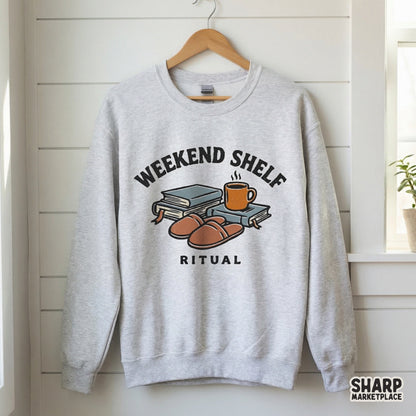Digital sublimation graphic for book lovers, showcasing a hand-drawn stack of books, a warm coffee mug, and slippers with nostalgic typography.