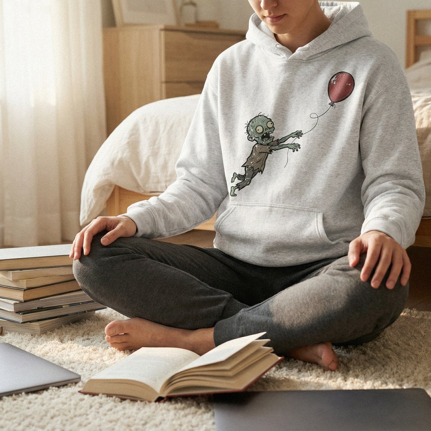 Zombie With Red Balloon PNG, Funny Halloween Shirt - 300 DPI Design for