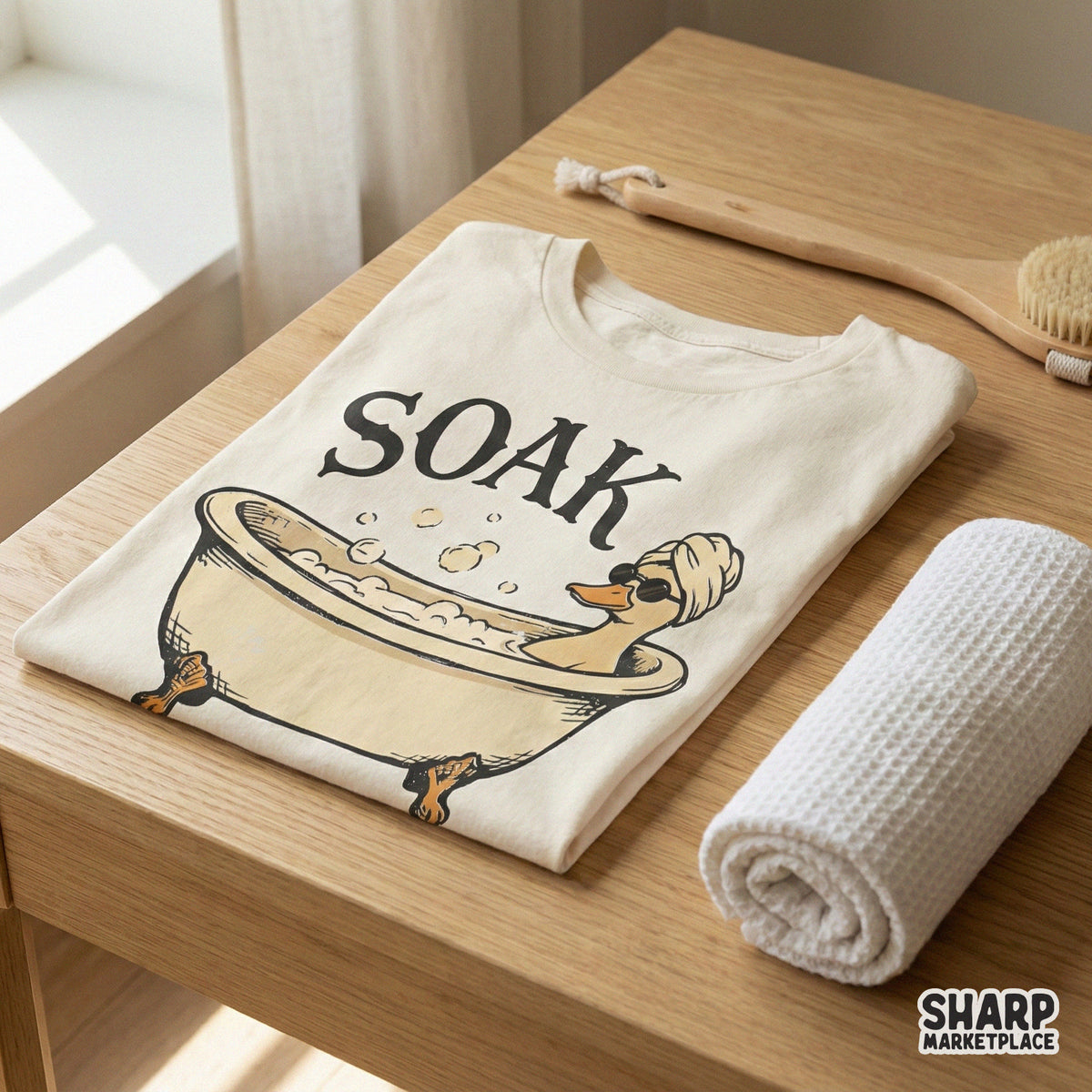 Soak PNG, Duck In Bathtub Relaxation - 300 DPI Design for T-Shirt