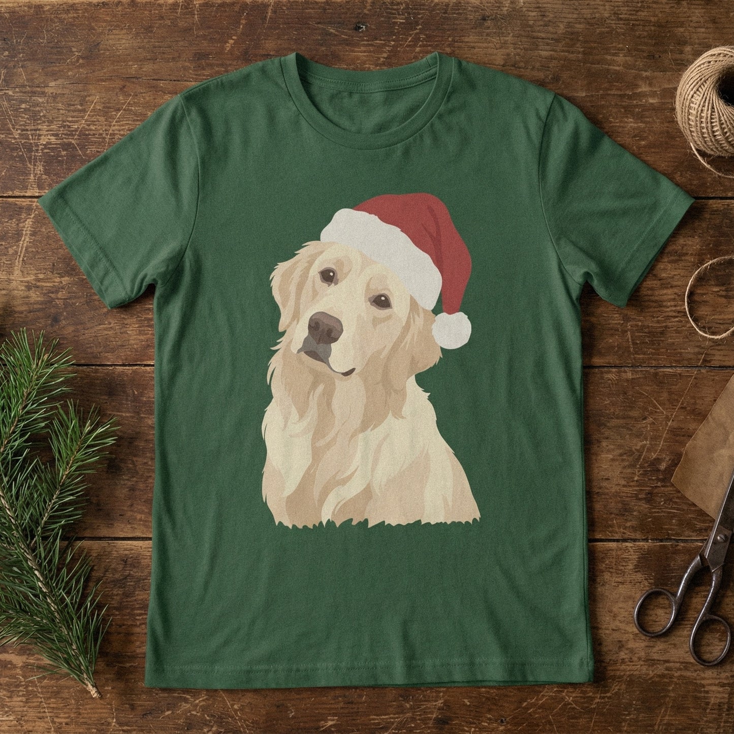Golden Retriever Christmas PNG, Santa Hat Dog Digital Download - 300 DPI